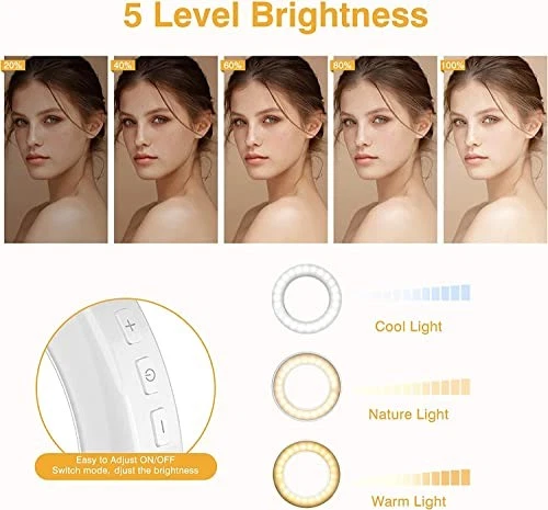 Clip on Ring Light, Rechargeable 60 LED Selfie Ring Light for Phone, 3.5" - Image 5